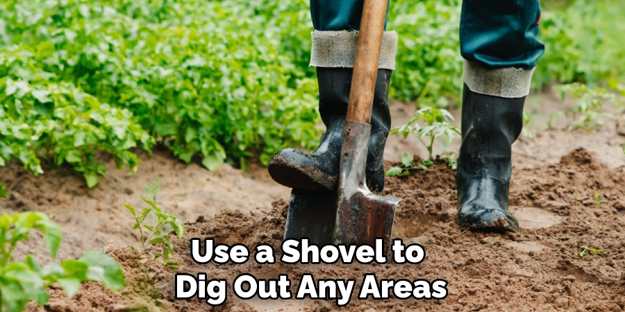 Use a Shovel to Dig Out Any Areas