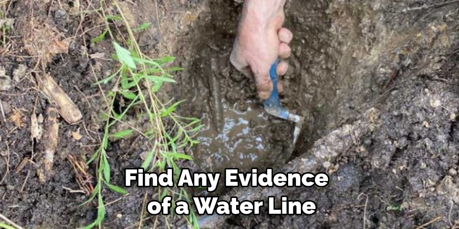 Find Any Evidence 
 of a Water Line
