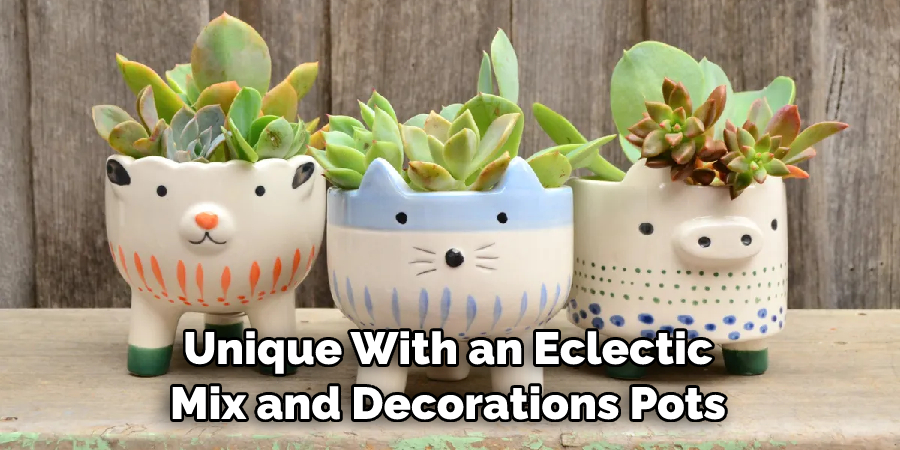 Unique With an Eclectic Mix and Decorations Pots