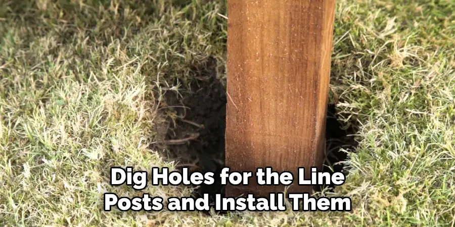 Dig Holes for the Line Posts and Install Them