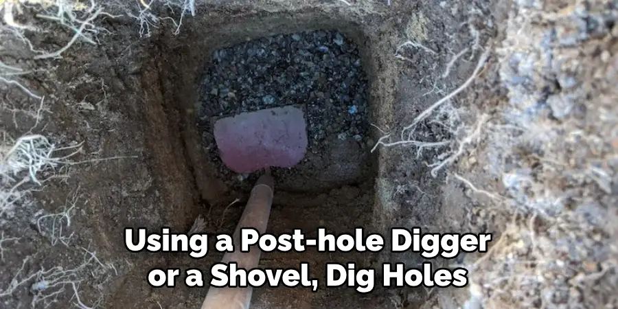 Using a Post-hole Digger or a Shovel, Dig Holes
