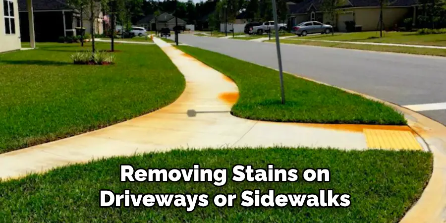 Removing Stains on Driveways or Sidewalks