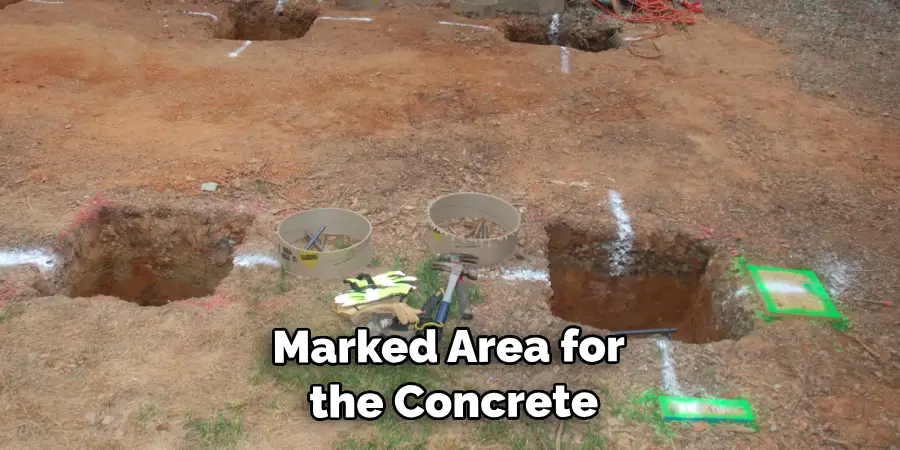 Marked Area for the Concrete