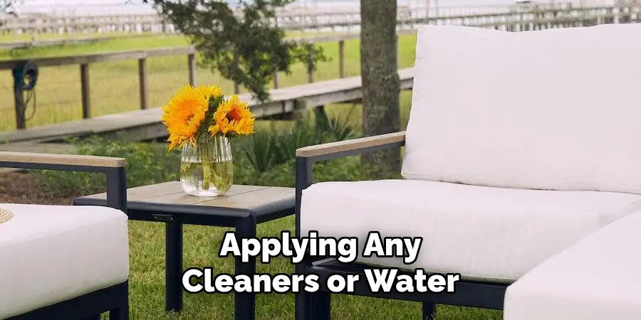 Applying Any Cleaners or Water