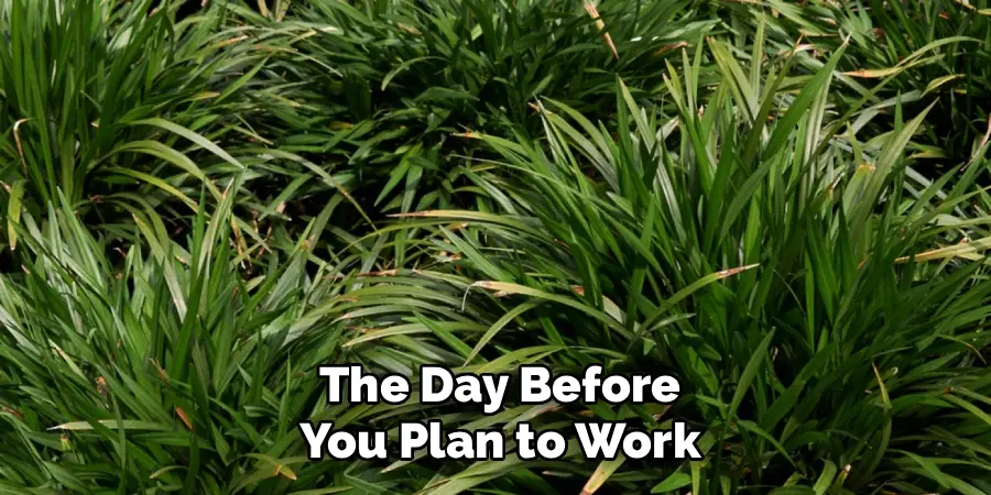 The Day Before
You Plan to Work