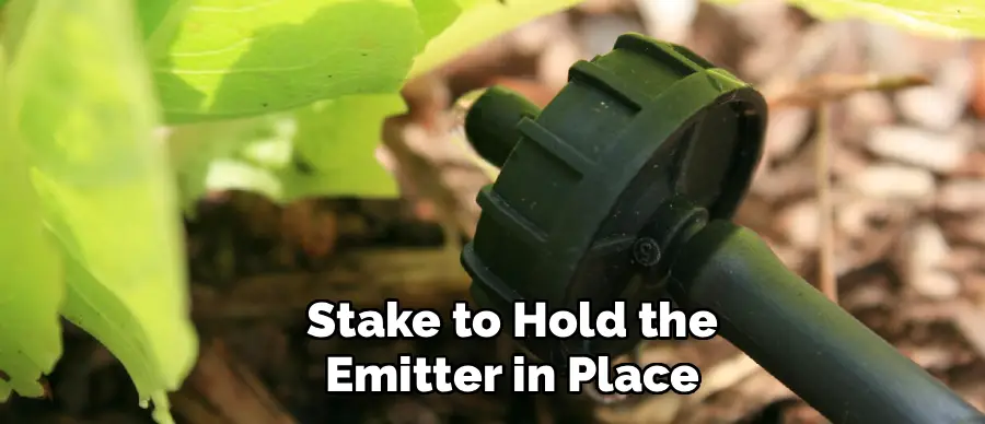 Stake to Hold the
Emitter in Place
