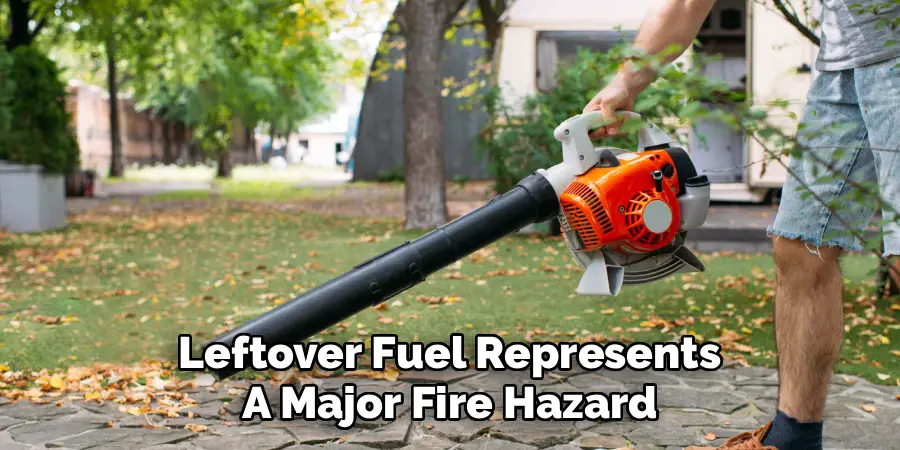 Leftover Fuel Represents
A Major Fire Hazard