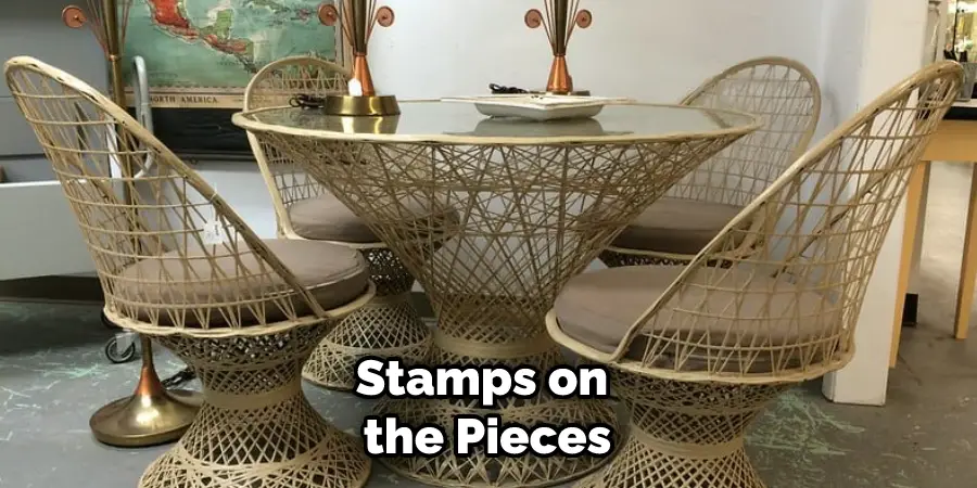 stamps on the pieces